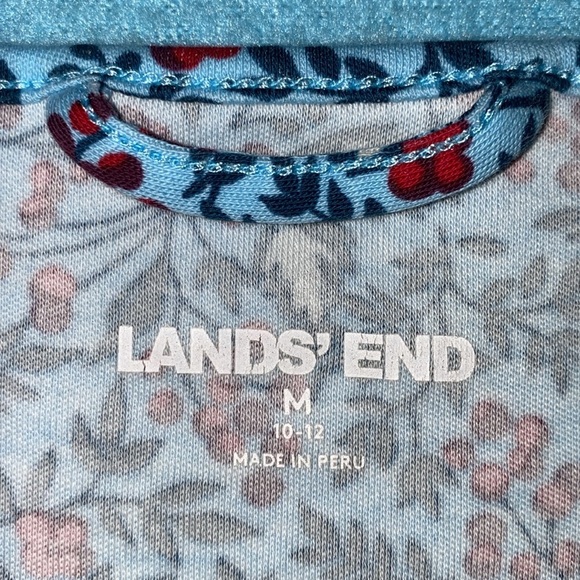 LAND’S END floral ditzy print long sleeve round neckline soft NEW size M - Picture 5 of 10